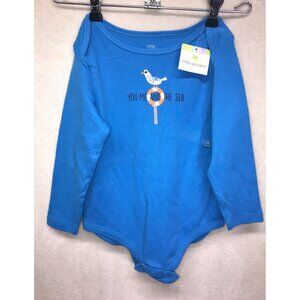 NWT Little Wonders You Me and the Sea One Piece 24 mo Blue Cotton Long Sleeve #b